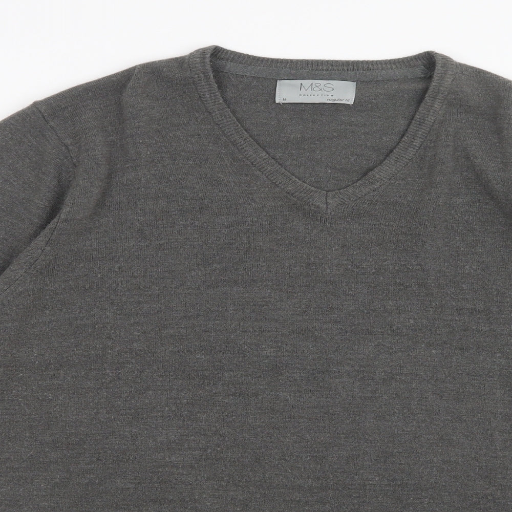 Marks and Spencer Mens Grey  Knit Pullover Jumper Size M