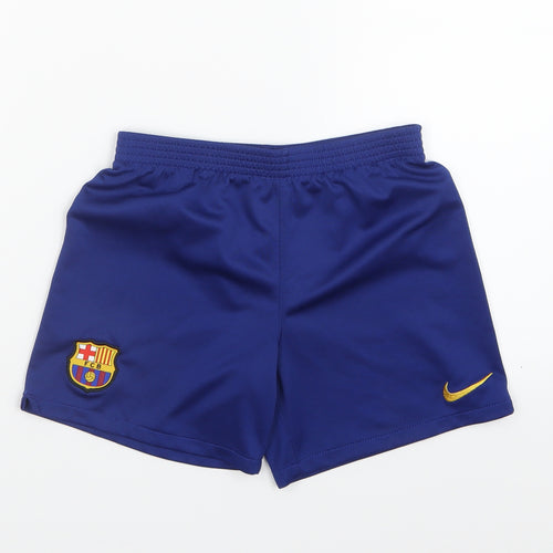 Nike Boys Blue   Sweat Shorts Size 6-7 Years - Barcelona FC