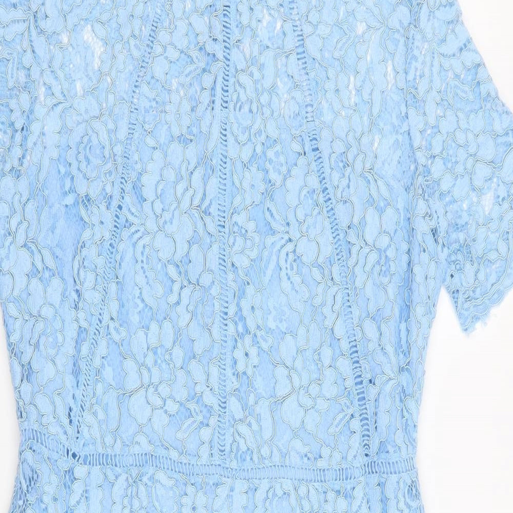 Very Womens Blue  Lace Shirt Dress  Size 14