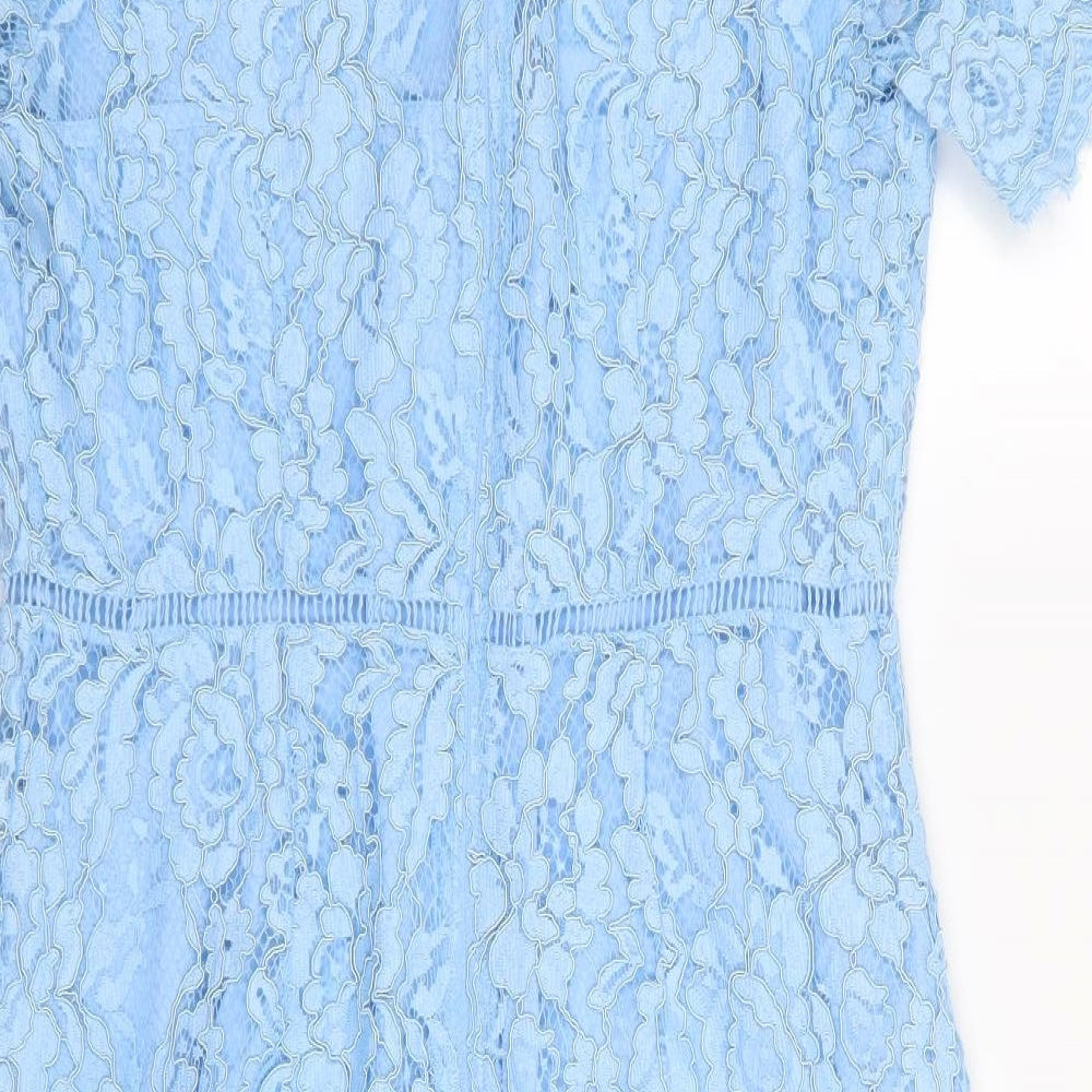 Very Womens Blue  Lace Shirt Dress  Size 14