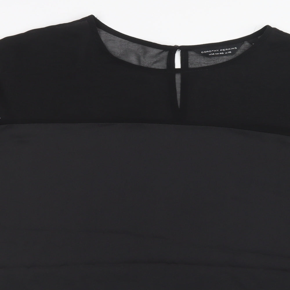 Dorothy Perkins Womens Black  Mesh Basic Blouse Size 18