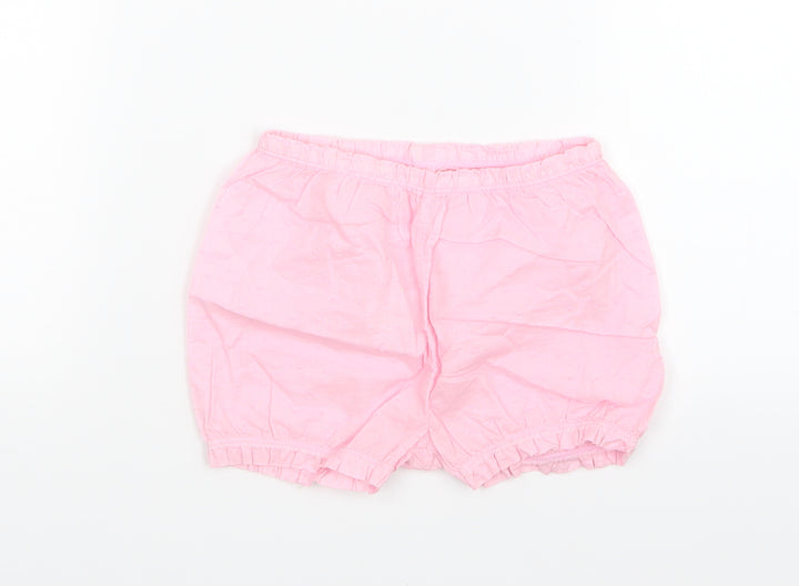 BHS Girls Pink   Cropped Trousers Size 9-12 Months