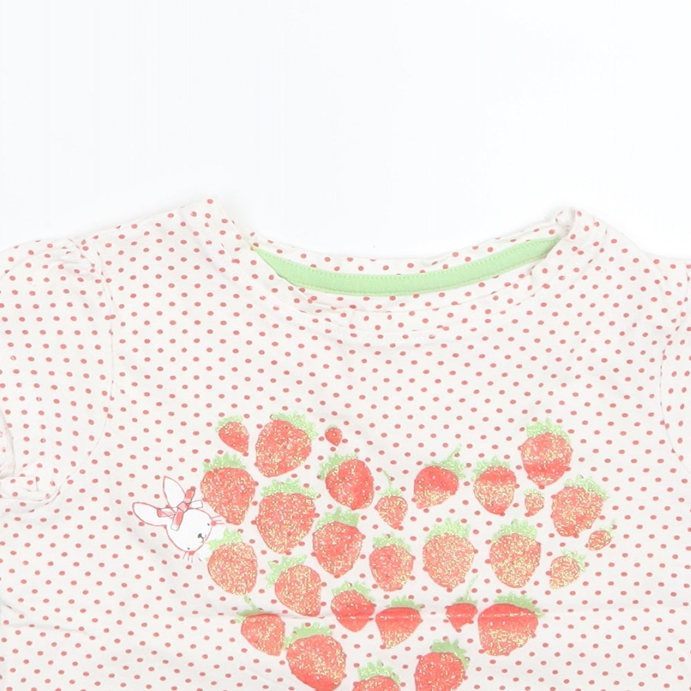 Mothercare Girls Red Polka Dot  Basic T-Shirt Size 2-3 Years