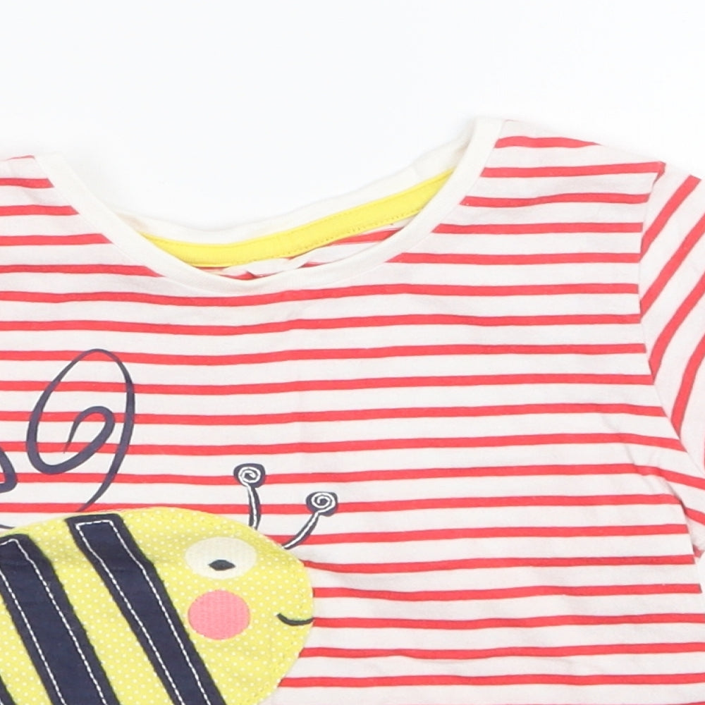 Matalan Girls Red Striped  Basic T-Shirt Size 18-24 Months