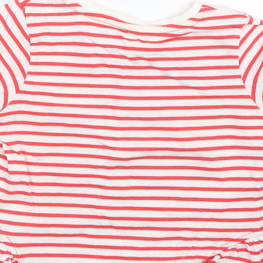 Matalan Girls Red Striped  Basic T-Shirt Size 18-24 Months