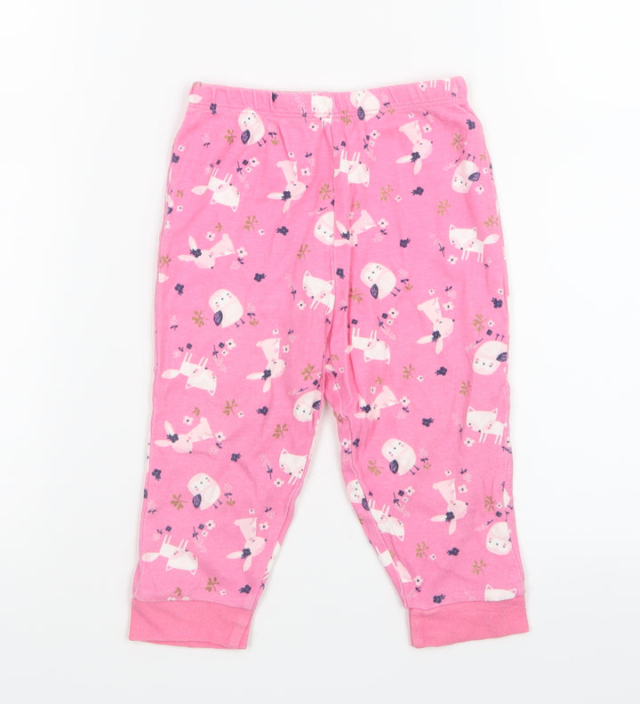 Primark Girls Pink Geometric Capri Pyjama Pants Size 12-18 Months