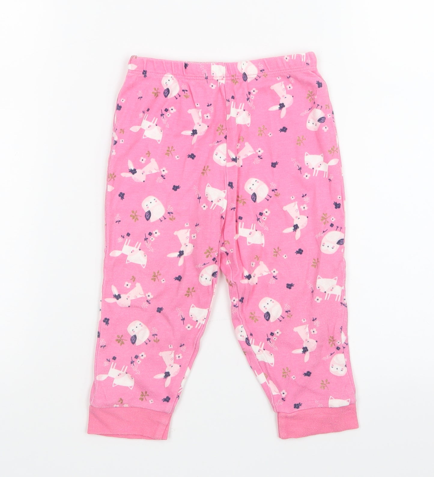 Primark Girls Pink Geometric  Capri Pyjama Pants Size 12-18 Months