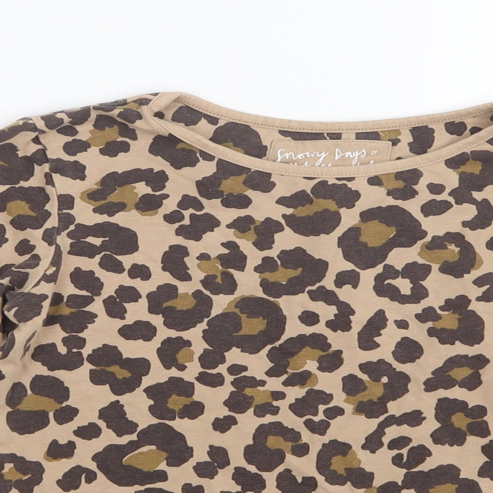 TU Girls Brown Animal Print  Basic T-Shirt Size 9 Years