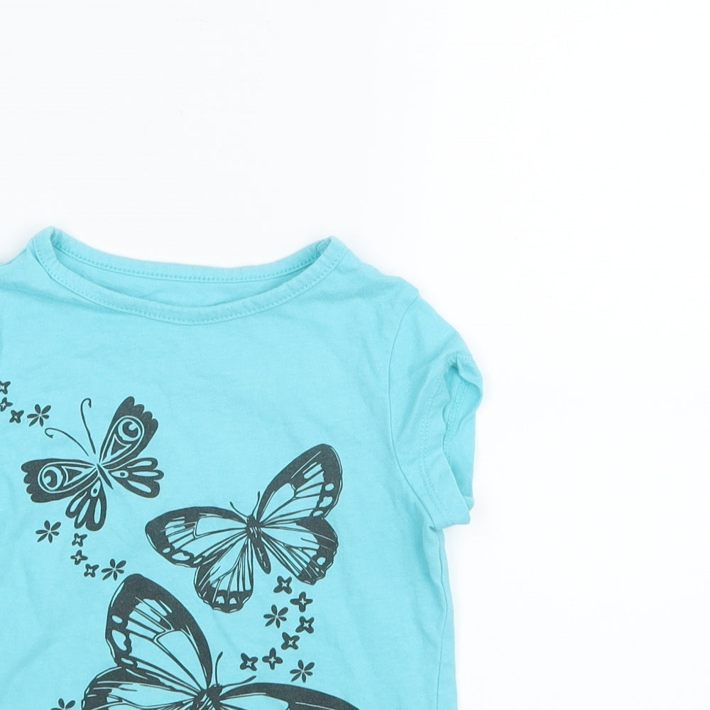 Cherokee Girls Blue   Basic T-Shirt Size 5-6 Years