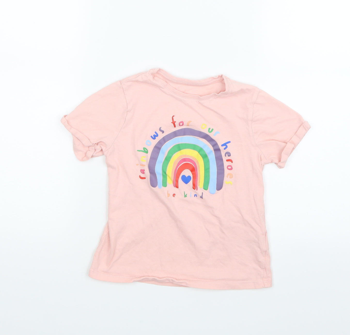 F&F Girls Pink   Basic T-Shirt Size 6-7 Years