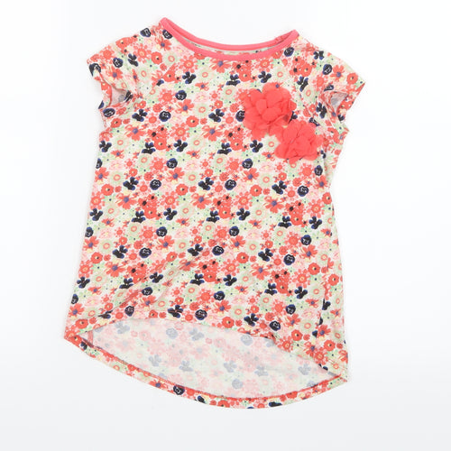 TU Girls Red Floral  Basic T-Shirt Size 6 Years