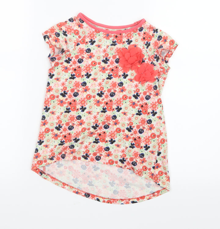 TU Girls Red Floral  Basic T-Shirt Size 6 Years