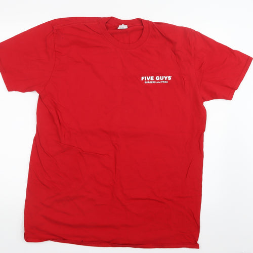 Gildan Mens Red    T-Shirt Size XL  - Five Guys