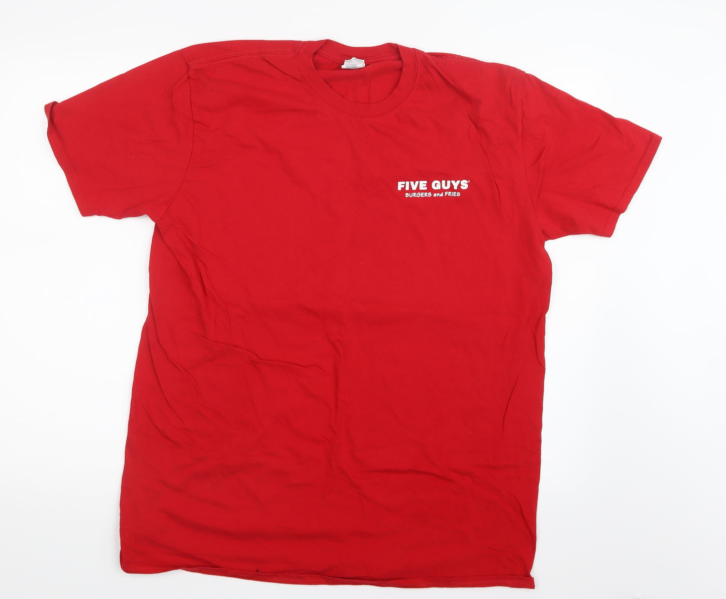 Gildan Mens Red    T-Shirt Size XL  - Five Guys