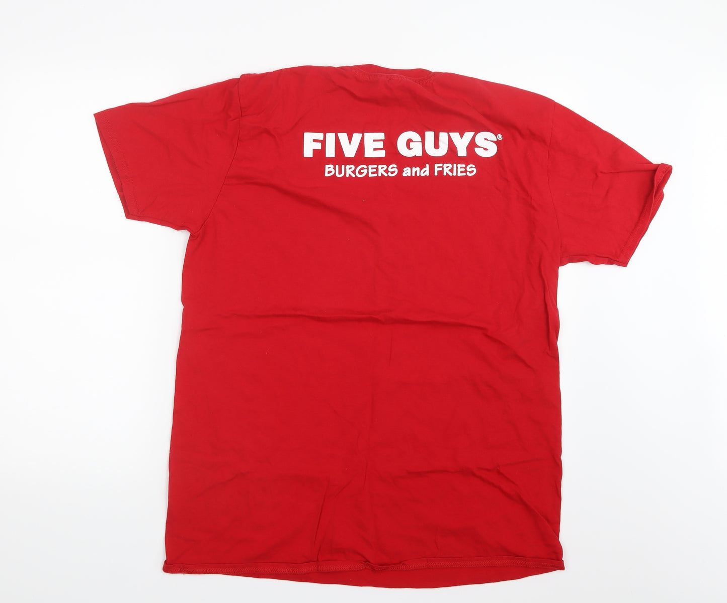 Gildan Mens Red    T-Shirt Size XL  - Five Guys
