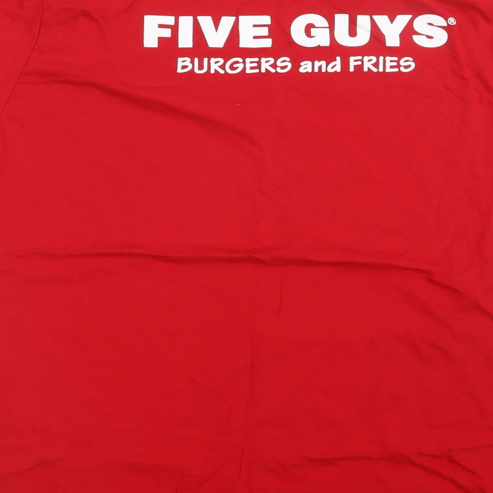 Gildan Mens Red    T-Shirt Size XL  - Five Guys