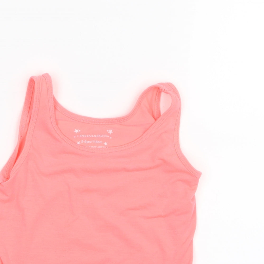 Primark Girls Pink   Basic Tank Size 5-6 Years  - Neon