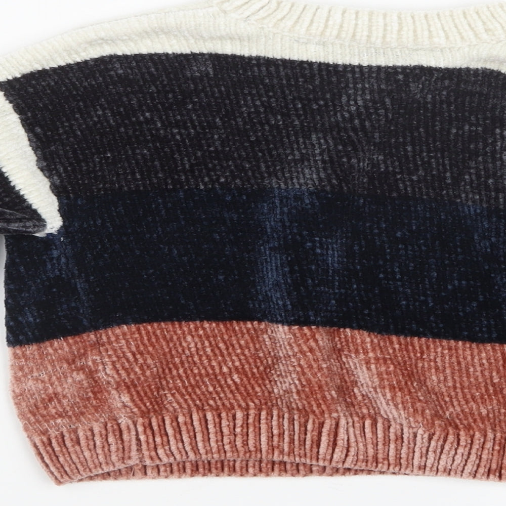 New Look Girls Blue  Velvet Pullover Jumper Size 9 Years