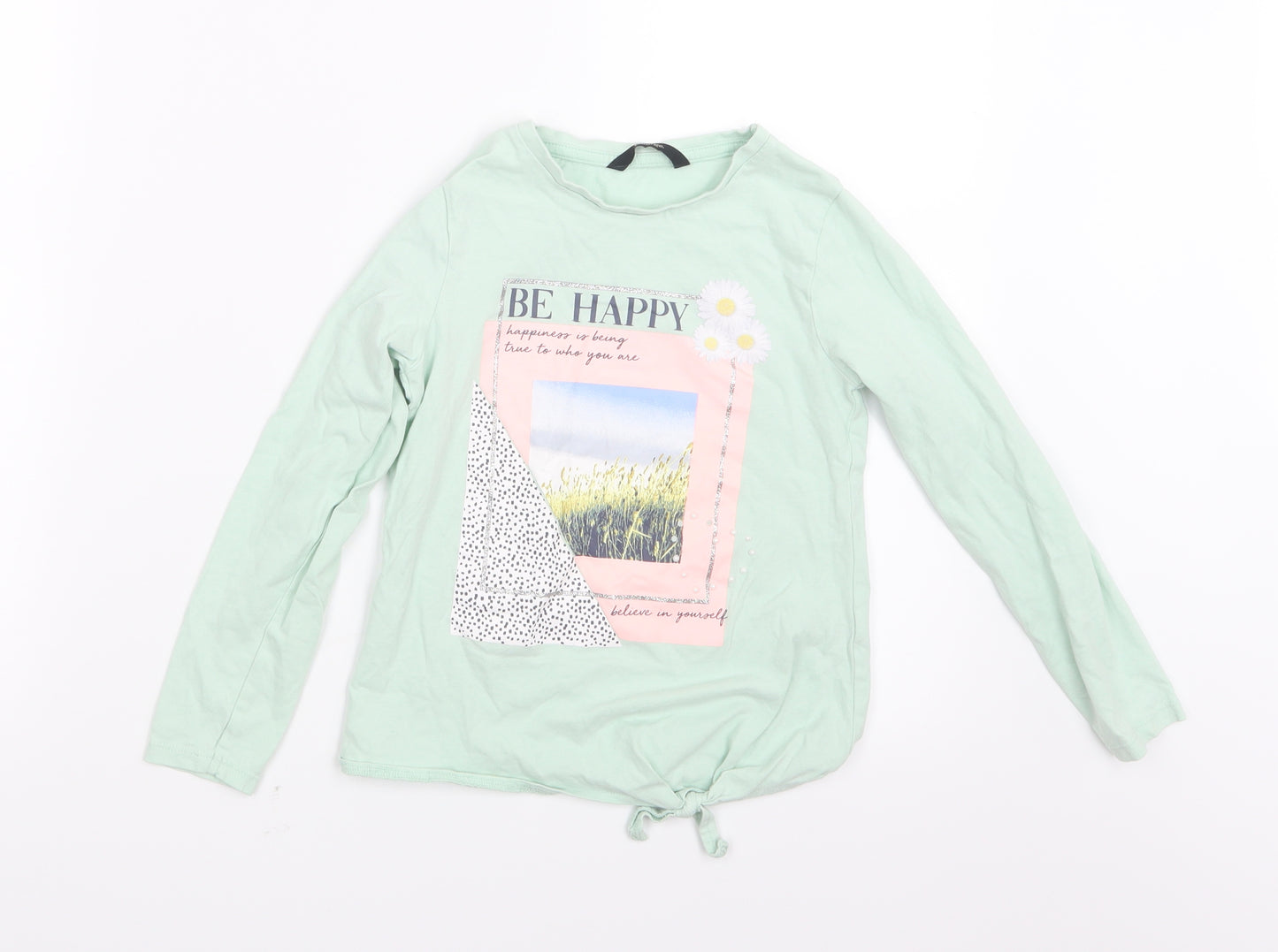 George Girls Green   Basic T-Shirt Size 6-7 Years