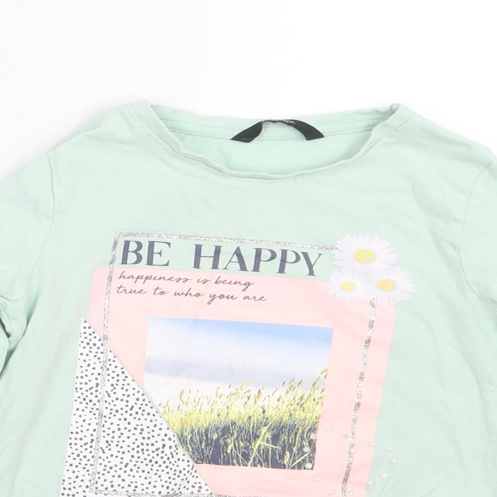George Girls Green   Basic T-Shirt Size 6-7 Years