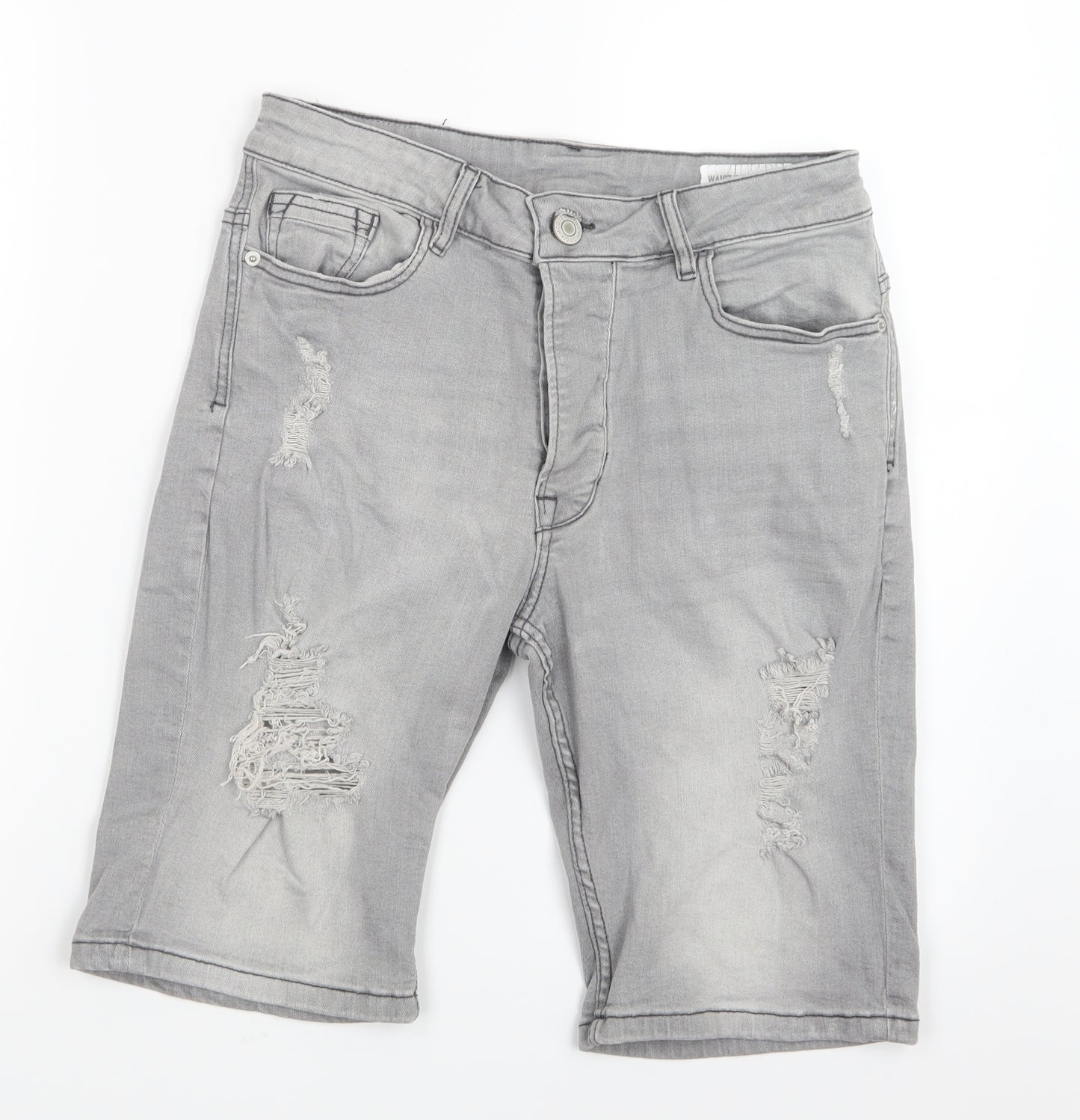 Denim Co. Mens Grey  Denim Bermuda Shorts Size 29 in
