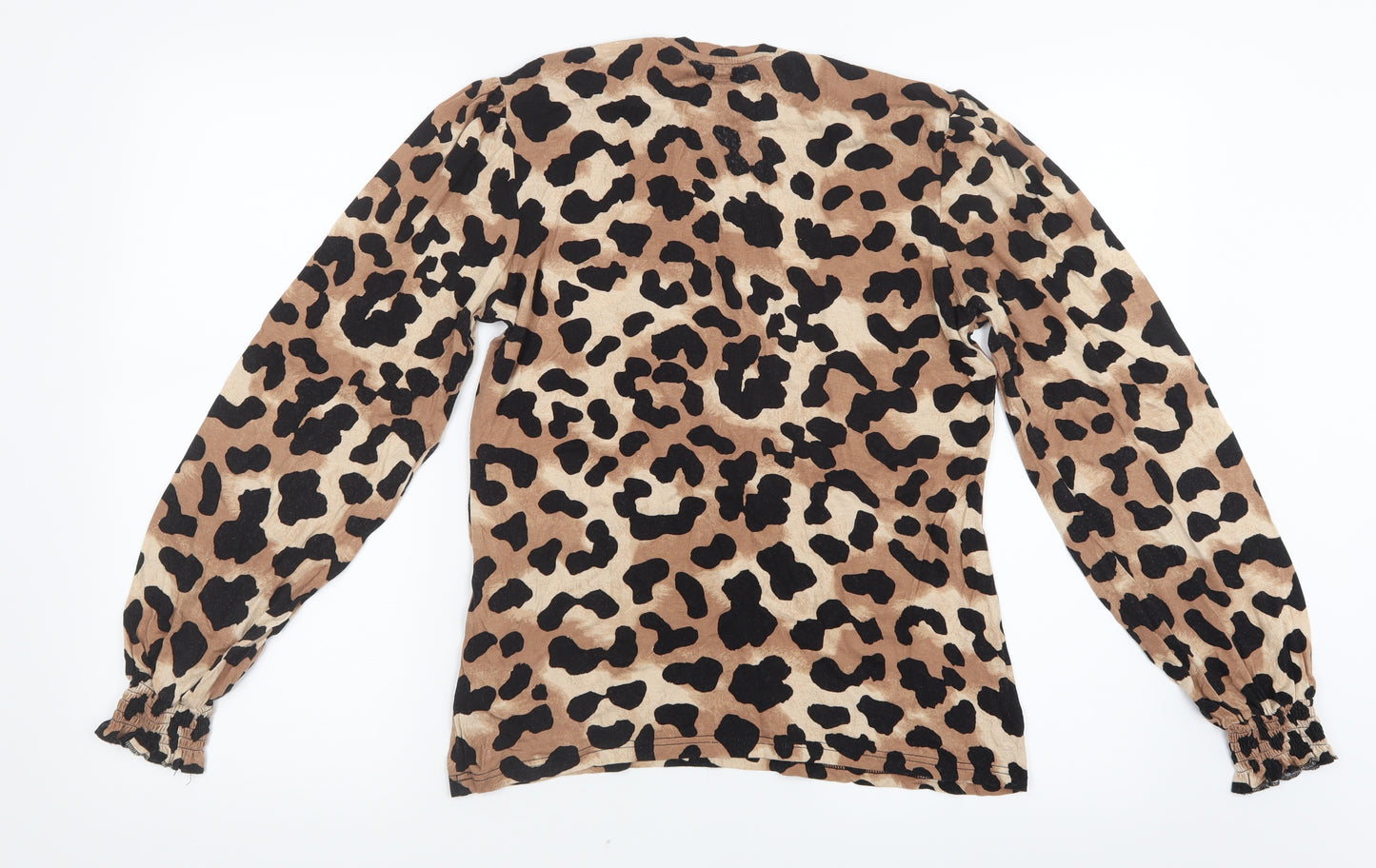 Dorothy Perkins Womens Brown Animal Print  Basic T-Shirt Size 14