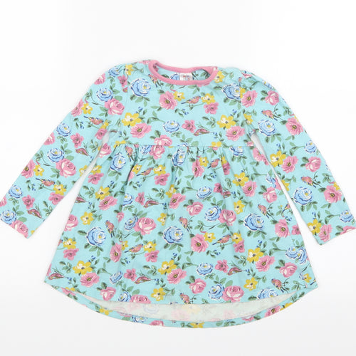 Mini Club Girls Blue Floral  Shirt Dress  Size 2-3 Years