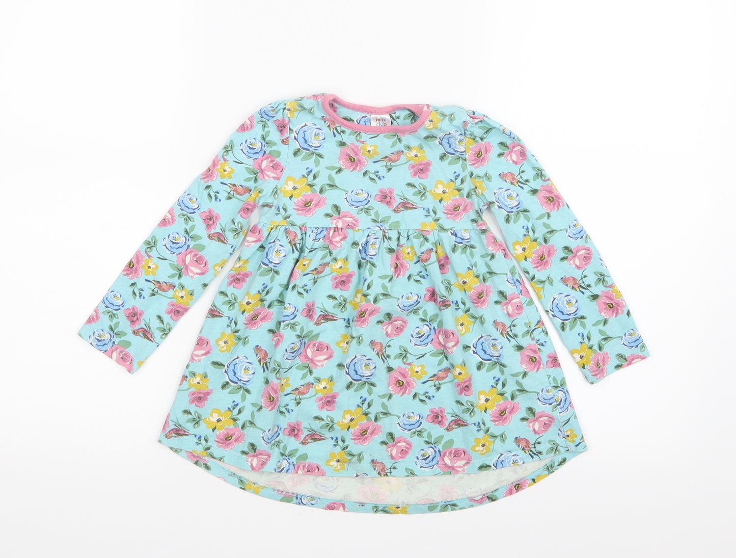 Mini Club Girls Blue Floral  Shirt Dress  Size 2-3 Years