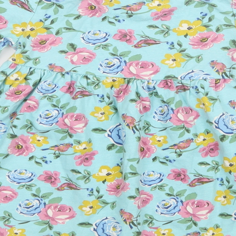 Mini Club Girls Blue Floral  Shirt Dress  Size 2-3 Years