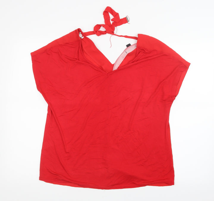 New Look Womens Red Basic T-Shirt Size 14