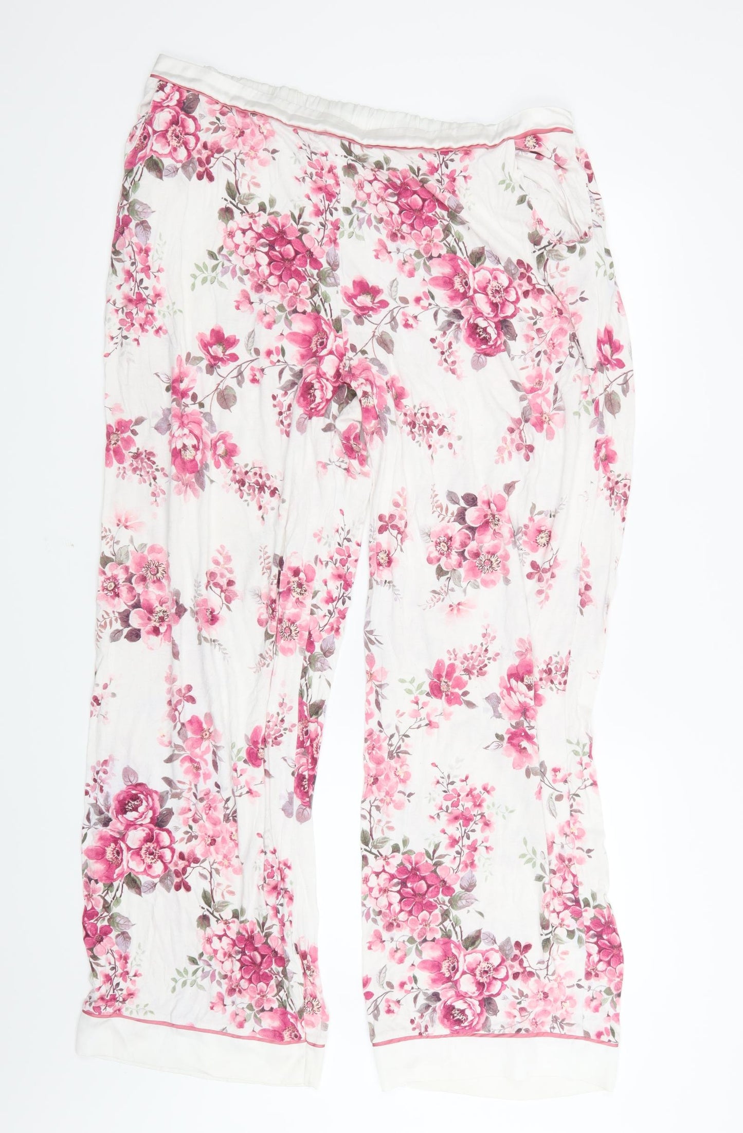 Love to Lounge Womens White Floral  Capri Pyjama Pants Size 14