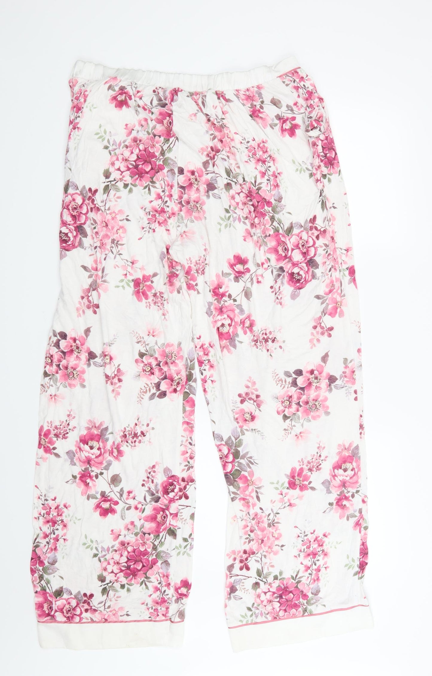 Love to Lounge Womens White Floral  Capri Pyjama Pants Size 14