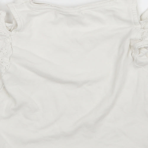 F&F Girls White   Basic T-Shirt Size 4-5 Years  - Open Shoulders