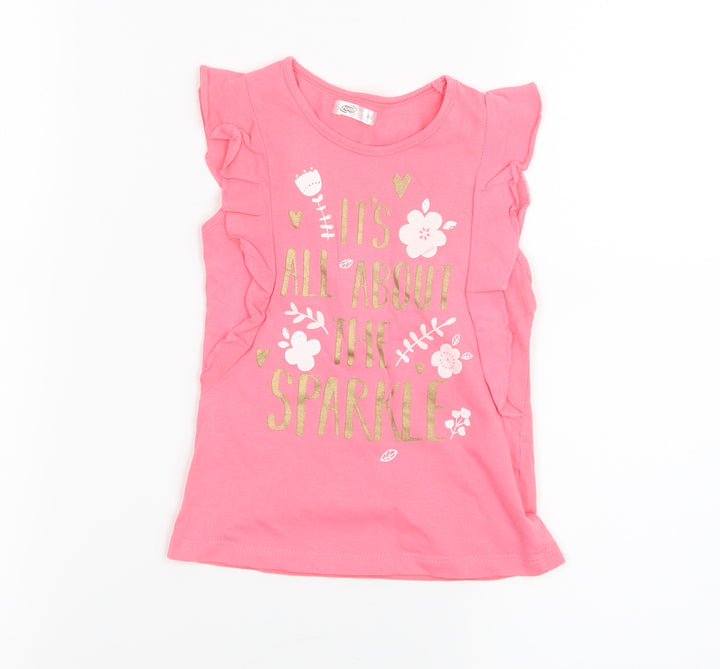 Pep&Co Girls Pink   Basic T-Shirt Size 18-24 Months