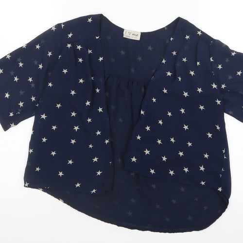 NEXT Girls Blue Geometric Mesh Jacket  Size 7 Years  - Stars