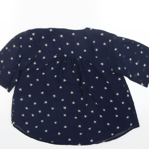NEXT Girls Blue Geometric Mesh Jacket  Size 7 Years  - Stars