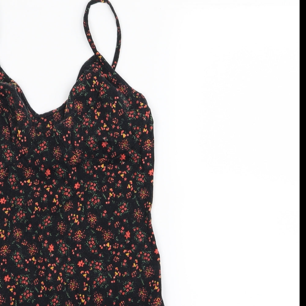 Primark Womens Black Floral  Bodysuit One-Piece Size 12