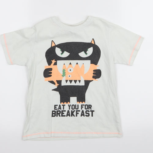 NEXT Girls White   Basic T-Shirt Size 6 Years