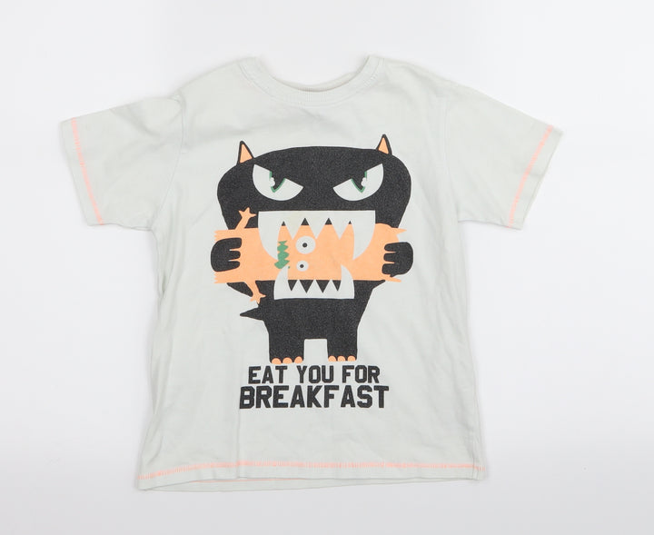 NEXT Girls White   Basic T-Shirt Size 6 Years