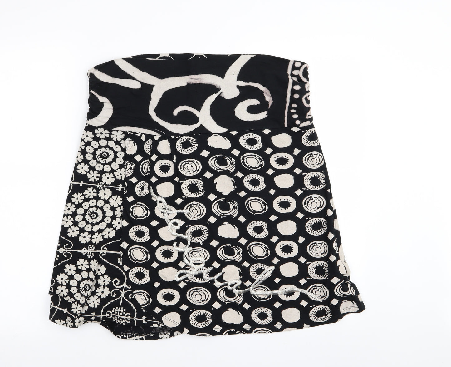 Preworn Womens Black Geometric  Mini Skirt Size XL