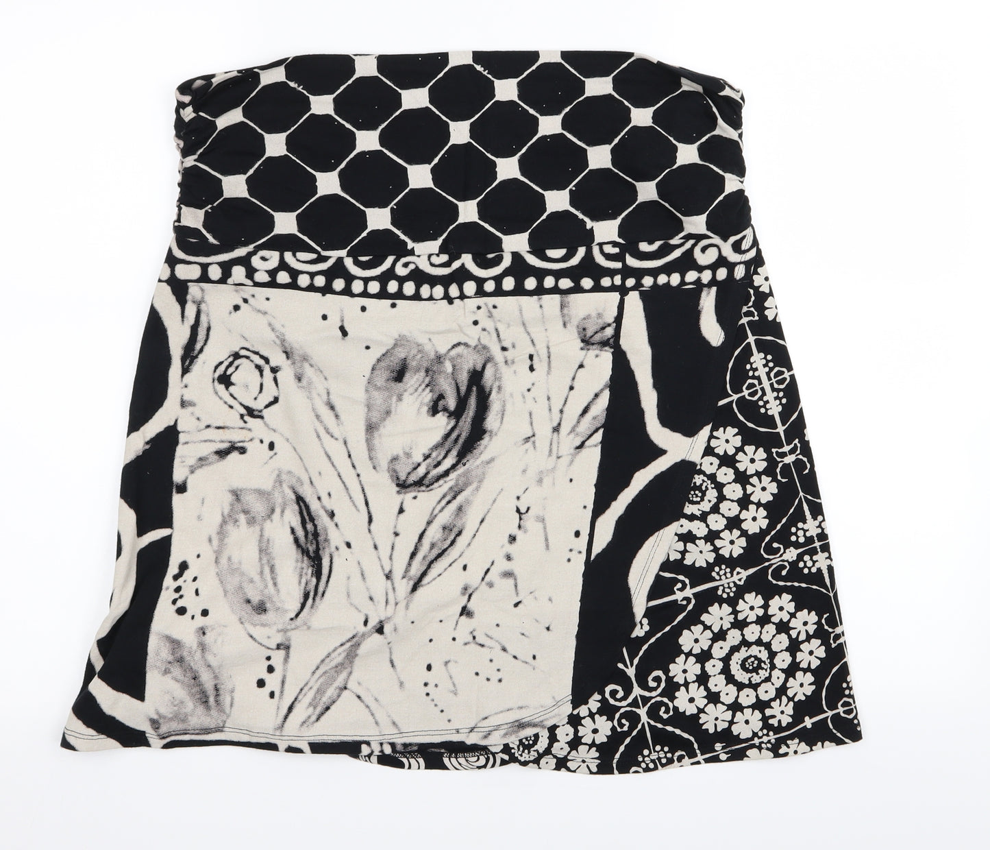 Preworn Womens Black Geometric  Mini Skirt Size XL