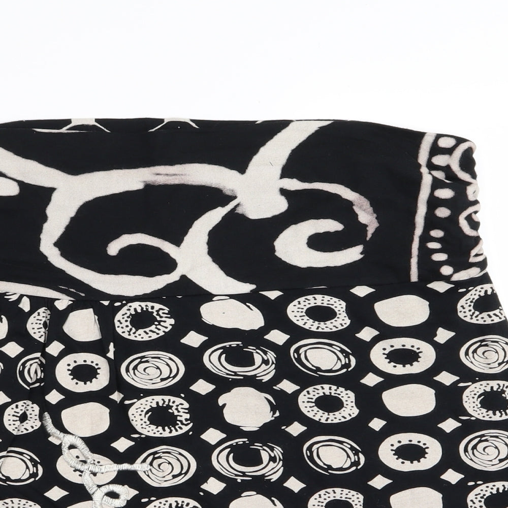 Preworn Womens Black Geometric  Mini Skirt Size XL