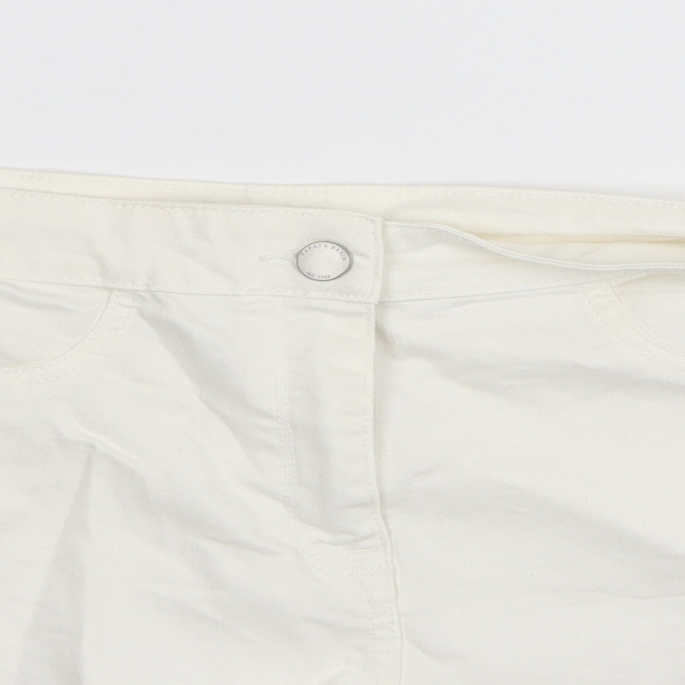Matalan Womens White  Denim Hot Pants Shorts Size 10