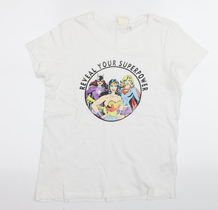 H&M Womens White   Basic T-Shirt Size 4