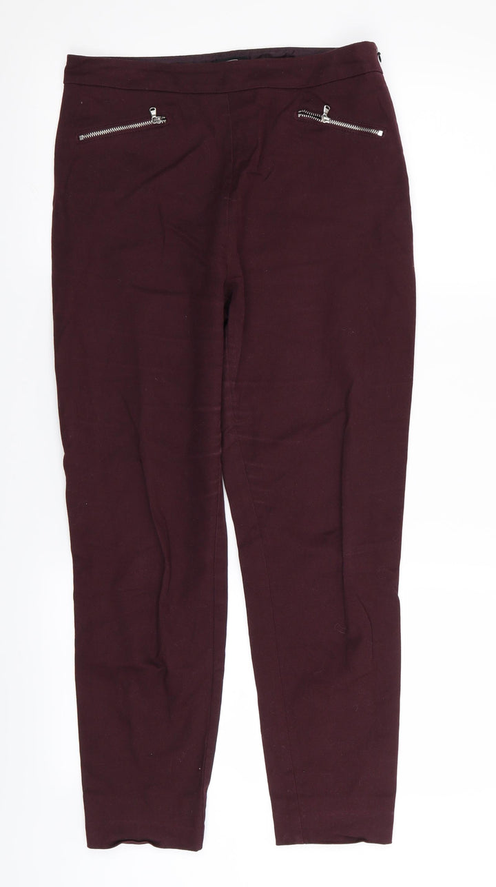 F&F Womens Red Trousers Size 8 L26 in