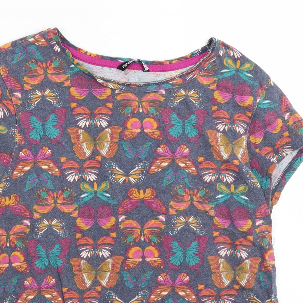 PEP AND CO Womens Grey   Basic T-Shirt Size 16  - BUTTERFLIES