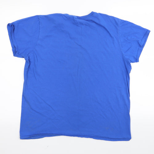 Gildan Mens Blue    T-Shirt Size L