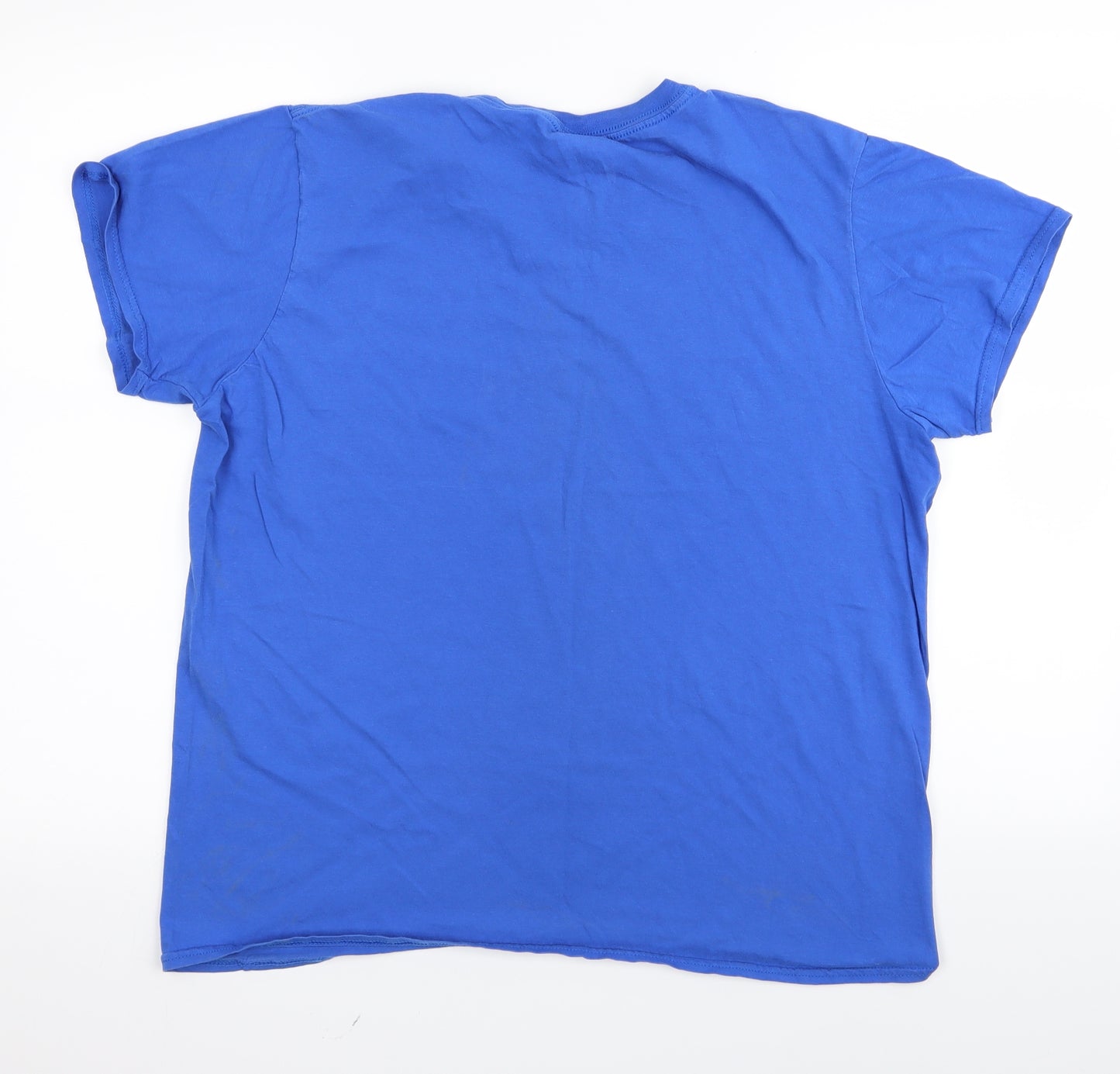 Gildan Mens Blue    T-Shirt Size L