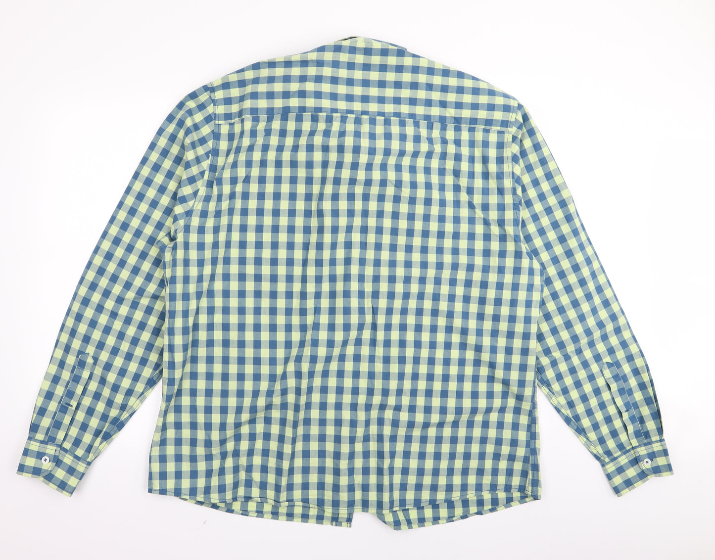 Easy Mens Green Check   Button-Up Size 2XL