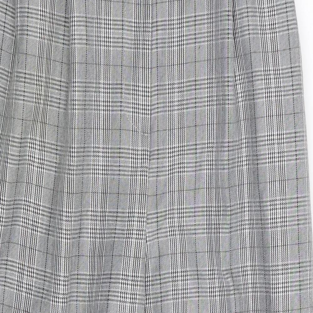 Topshop Womens Grey Check  Trousers  Size 10 L26 in